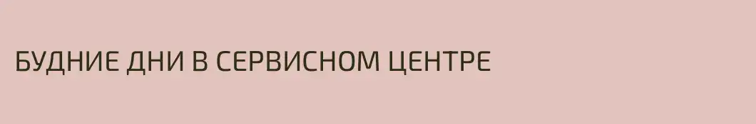 БУДНИЕ ДНИ В СЕРВИСНОМ ЦЕНТРЕ